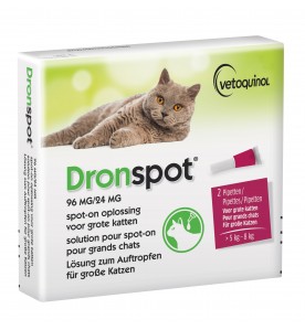 Dronspot Grote Kat 96 mg / 24 mg - 5 t/m 8 kg  - 2 Pipetten