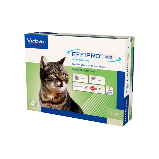 Effipro DUO Spot-On Kleine Kat (1 t/m 6 kg) - 4 pipetten