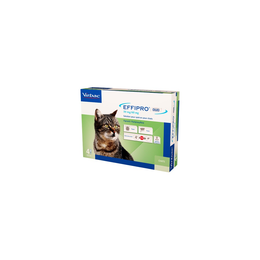 Effipro DUO Spot-On Kleine Kat (1 t/m 6 kg) - 4 pipetten