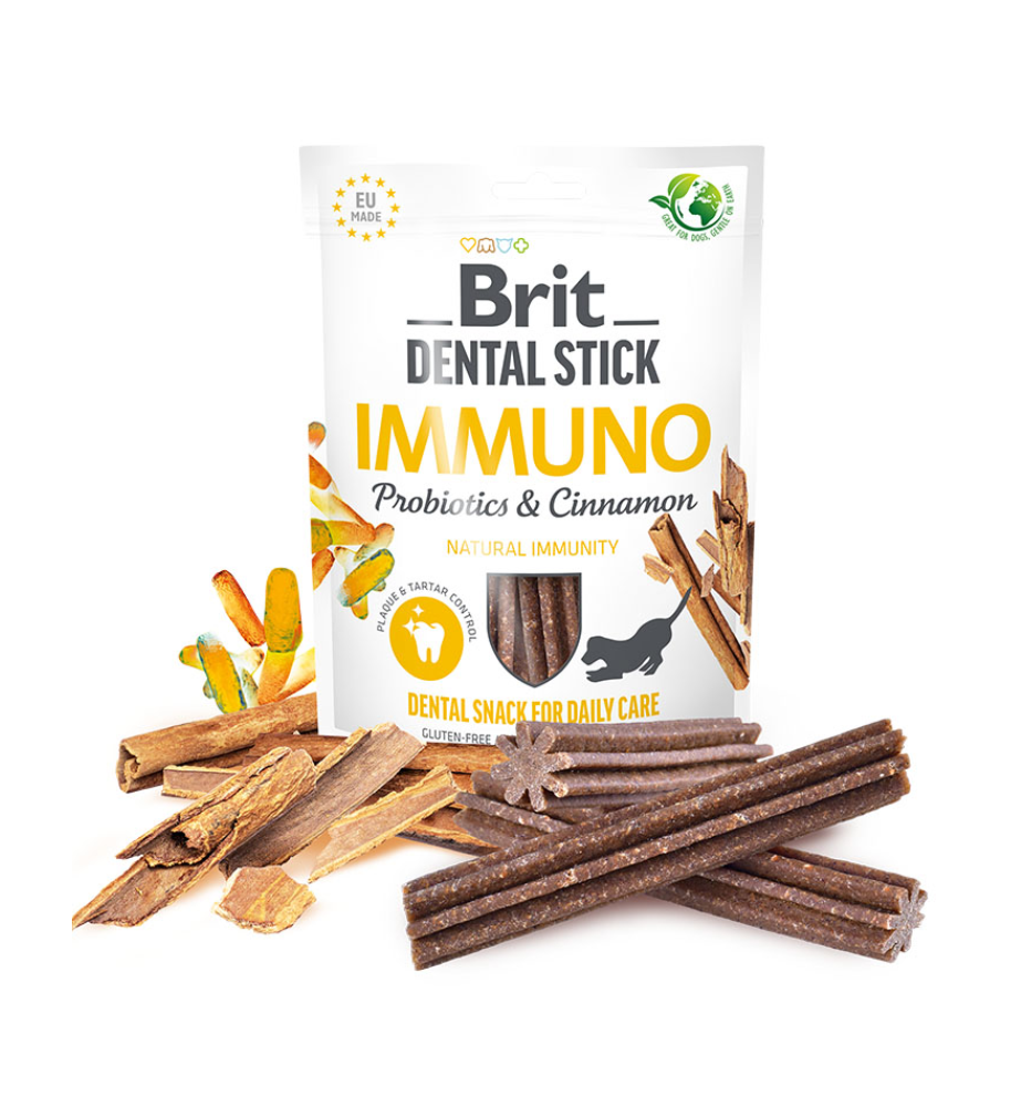 Brit Dental Stick Immuno Probiotics & Cinnamon - 7 sticks