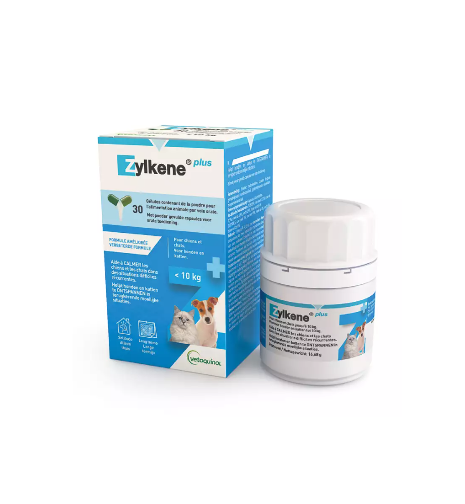 Zylkene Plus 75 mg Hond & Kat (-10 kg) - 30 capsules