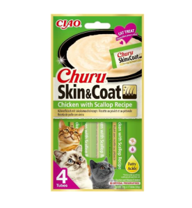 Churu Skin & Coat Kip met Schelpdieren - 12 x 4 tubes