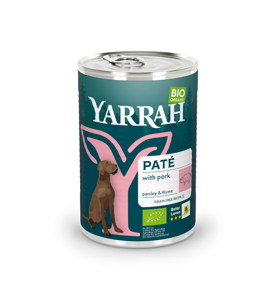 Yarrah Biologisch Hondenvoer Paté met Varkensvlees - 12 x 400 gram