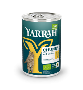 Yarrah Biologisch Kattenvoer Chunks met Kip - 12 x 405 gram