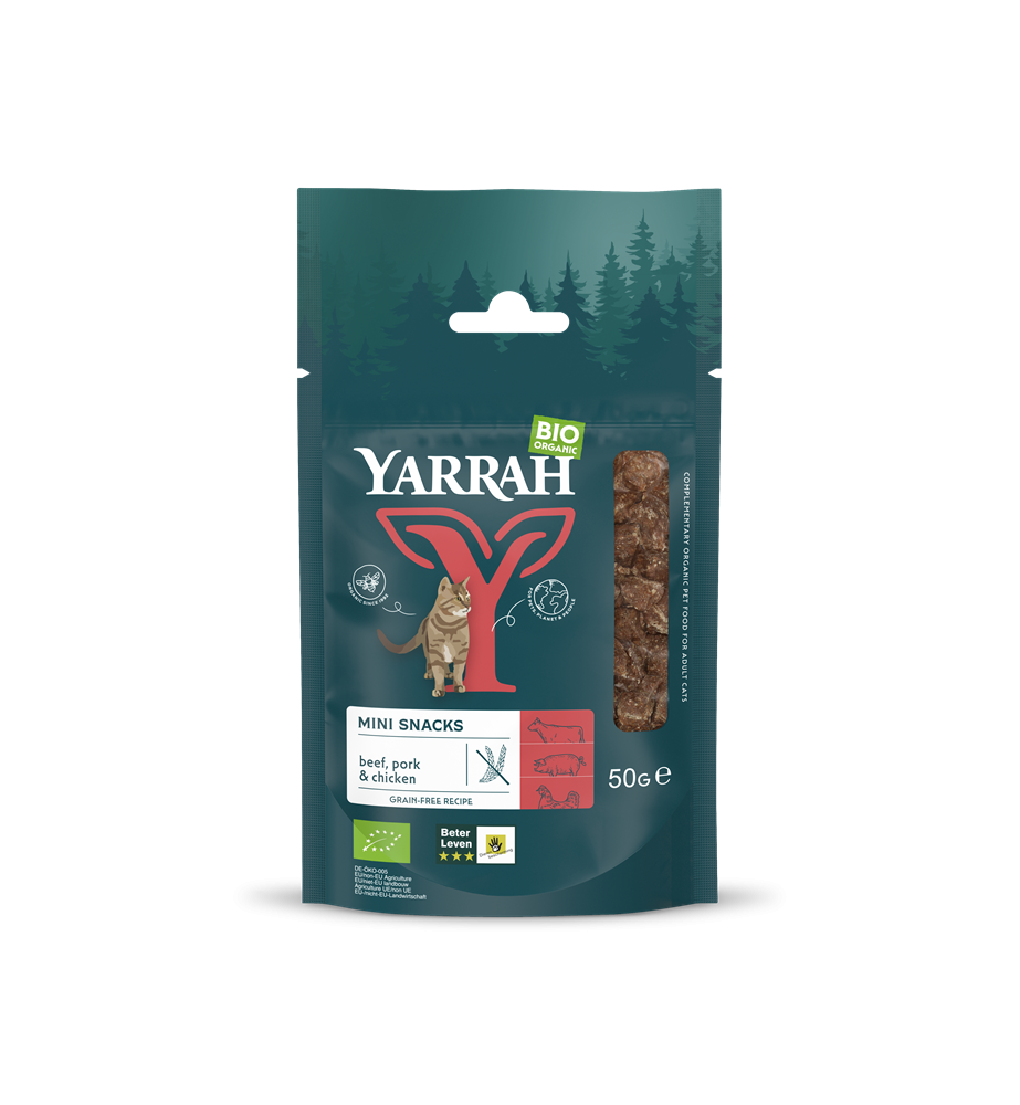 Yarrah Biologische Mini Snack voor Katten - 10 x 50 gram