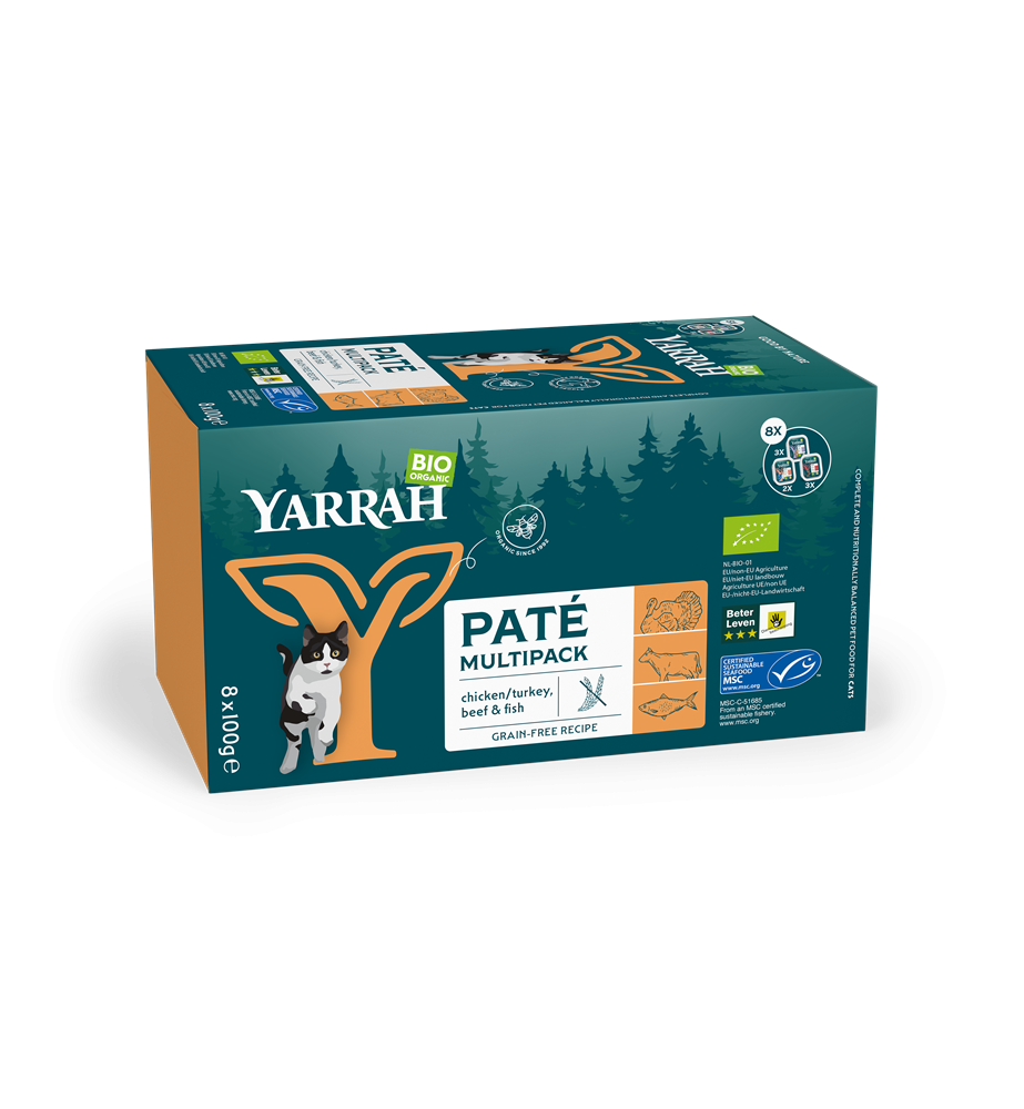 Yarrah Biologisch Kattenvoer Multipack - 8 x 100 gram