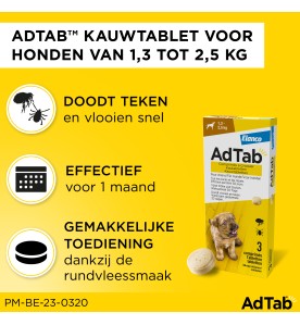 AdTab Hond (1.3 t/m 2.5 kg) - 3 tabletten