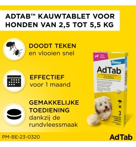 AdTab Hond (2.5 t/m 5.5 kg) - 3 tabletten