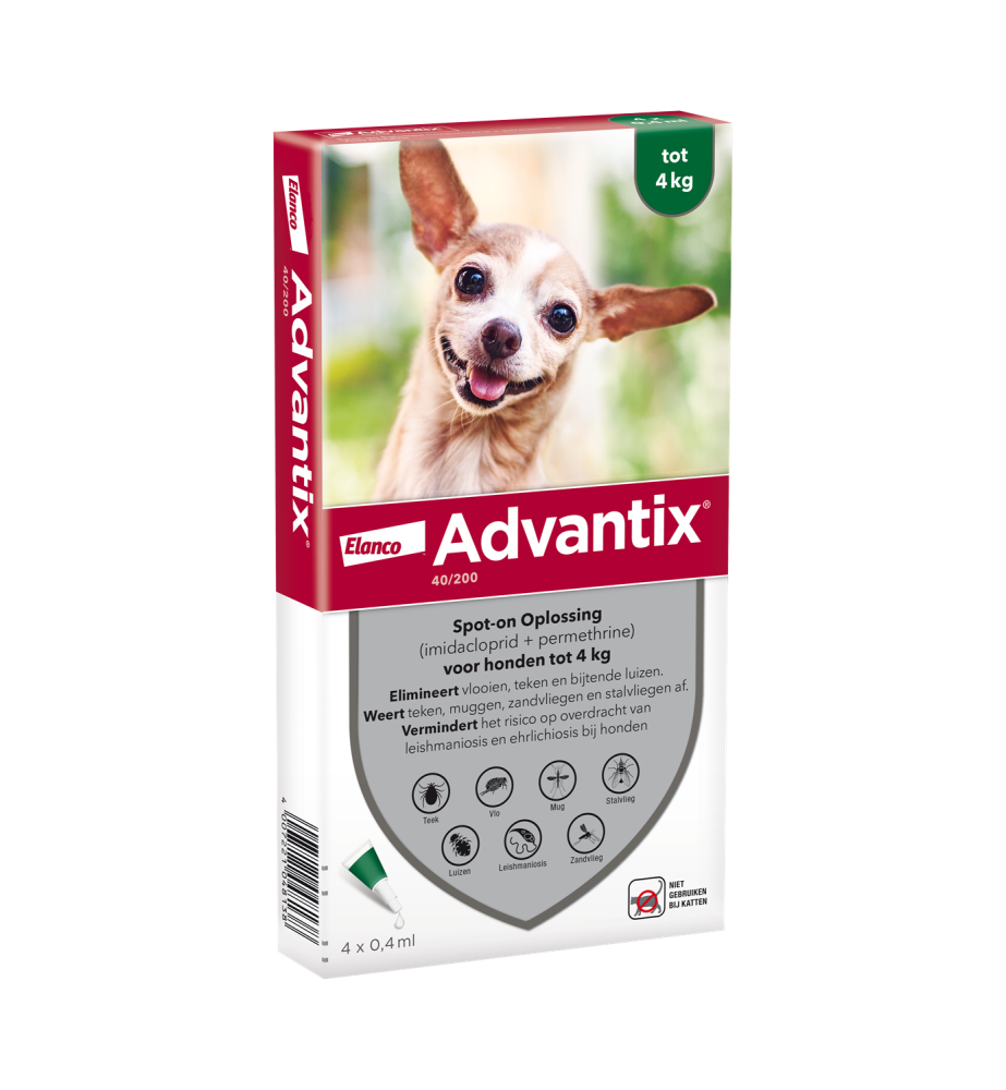 Advantix Kleiner dan 4 kg - 40/200 - 4 pip