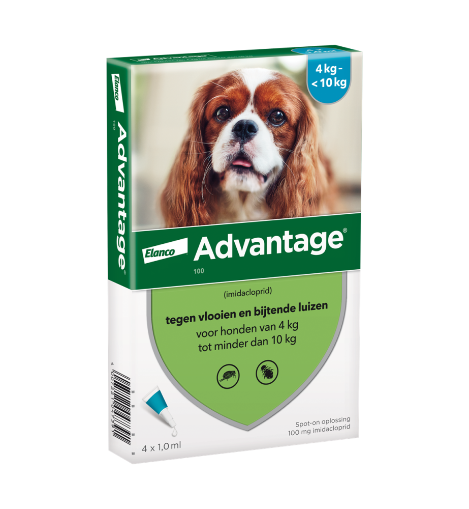 Advantage 100 - Hond 4 t/m 10 kg - 4 pipetten