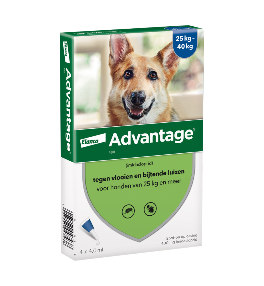 Advantage 400 - Hond 25 t/m 40 kg - 4 pipetten